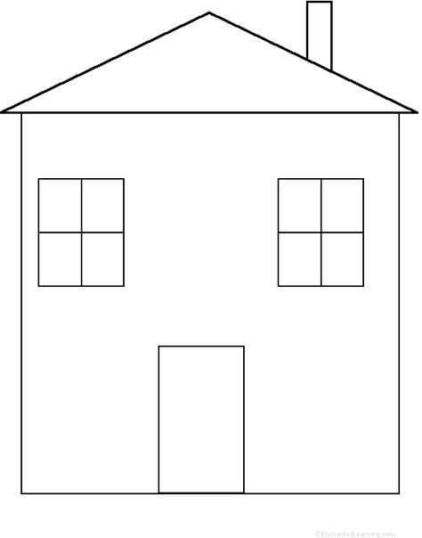 Image result for papercraft buildings templates House Template Printable For Kids, Printable House Template, House Worksheet, Household Budget Template, Paper House Template, Shape House, House Outline, Shape Coloring Pages, Educational Activities For Preschoolers