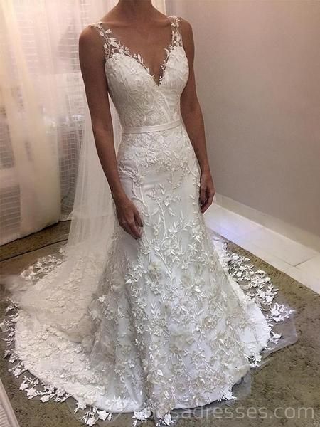 Wedding Dresses Petite Bride, Wedding Dresses Petite, Sheath Bridal Gown, Cheap Bridal Dresses, Petite Bride, Elegant Bridal Dress, Lace Mermaid Dress, How To Dress For A Wedding, Wedding Dress Backs