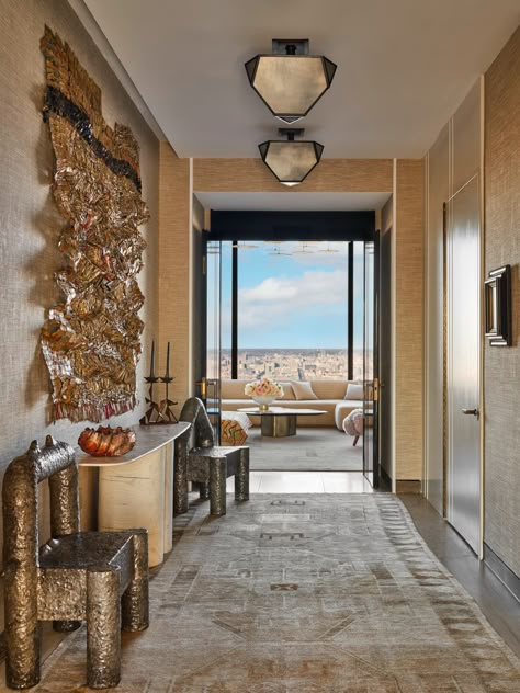 Central Park Pied-à-Terre — kellybehun | STUDIO Central Park Tower, Happy 35th Anniversary, Interior Design New York, Kelly Behun, New York Luxury, House New York, The Shade Store, Show House, Entrance Foyer