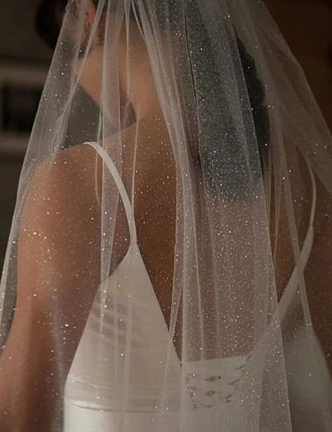 Amazon.com: ELAWBTY 1 T Plain Glitter Tulle Veil 5 M Long Wedding Bridal Veil F47 Ivory : Everything Else Sparkle Veil, Wedding Veil Cathedral, Elegant Veils, Princess Christmas, Veil Cathedral, Layered Veil, Cathedral Wedding Veils, Veil Accessories, Bride Veil