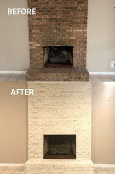 German Shmear Brick Fireplace, Mortar Washed Brick Fireplace, Updating Fireplace Brick, Updated Brick Fireplace, German Schmear Brick Fireplace, Brick Smear, Update A Brick Fireplace, Paint Fireplace Brick, Painted Fireplace Brick