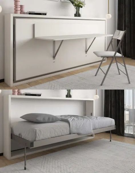 Wall Beds, Murphy Beds & Hidden Beds | Expand Furniture Horizontal Twin Murphy Bed, Small Guest Room Office, Twin Murphy Bed, Fold Down Beds, Fold Up Beds, Expand Furniture, Horizontal Murphy Bed, Futon Decor, Beds For Small Rooms