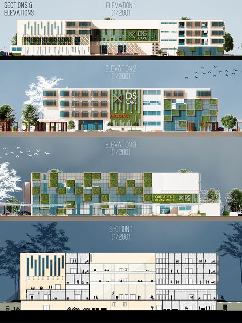 Green Hospital Architecture, Sustainable Hospital Design, Biophilic Hospital Design, Hospital Facade Design Architecture, Hospital Design Architecture Concept, Hospital Plan Architecture, Hospital Design Architecture Exterior, Hospital Master Plan, Biophilic Hospital