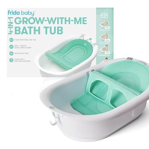 Amazon.com: Frida Baby 4-in-1 Grow-with-Me Baby Bathtub, Baby Tub for Newborns to Toddler with Removable Bath Seat & Backrest for Bath Support in Tub : Baby Minimalist Baby Registry, Frida Baby, Bath Support, Baby Tub, Baby Bathtub, Toddler Bath, Bath Seats, Baby Gadgets, Baby Bath Tub