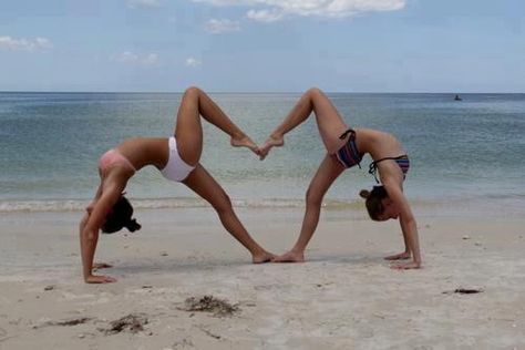 My gymnastic girls Bailey and Allee  (ME AND MY SISTER.)  On the beach, like it? Artsy Beach Pictures, Beach Yoga Poses, Two Person Yoga Poses, Two Person Yoga, 2 Person Yoga, 2 Person Stunts, Two People Yoga Poses, 2 Person Yoga Poses, 2 People Yoga Poses