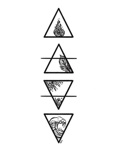 Four Elements Tattoo, Element Tattoo, Earth Tattoo, Water Tattoo, Elements Tattoo, Symbol Tattoo, Fire Tattoo, Inspiration Tattoos, Element Symbols