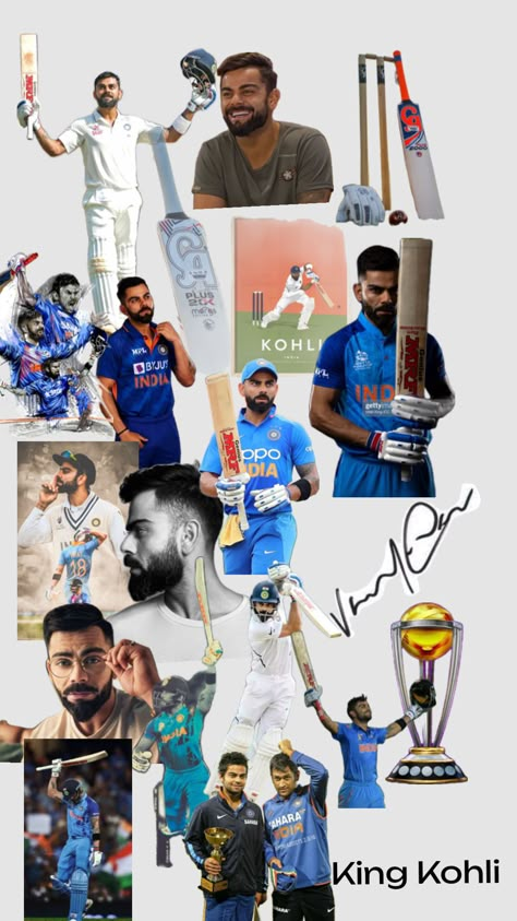 Virat Kohli Birthday Pics Aesthetic, Virat Kohli Collage Aesthetic, Virat Kohli Collage Wallpapers, Virat Kohli Collage, Aesthetic Cricket Wallpaper, Virat Kohli Aesthetic, Viral Kohli, Mobile Cover Photo, Vintage Aesthetic Stickers