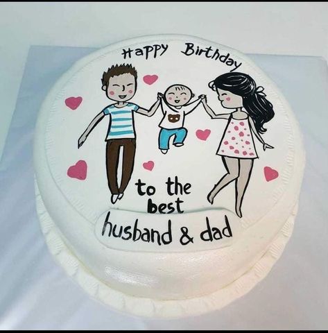 Hubby Bday Cake, Cake Designs For Hubby Birthday, Husband And Dad Birthday Cake, Husband Birthday Cake Design, Husband Dad Cake, Hubby Birthday Cake Designs, Cake For Papa Birthday, Happy Birthday Cake For Husband, Best Dad Birthday Cake