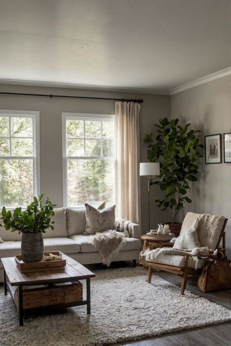 Explore how to select the ideal shade of gray for your living room walls. Discover daily routines and decor advice from professional interior designers in this insightful post. #Ad #homedecor #homedesign #wallpaints2024 #Painthome #interiorarchitecture Wall Colors Green Living Room Colors Bright Living Room Colors Apartment Renovation Living room Remodeling Modern Paint Colors 2024 Curtains On Gray Walls Living Room, Color Schemes With Gray Living Room, Living Room Gray Paint Color Ideas, Living Room Wall Color Grey Couch, Interior Design Gray Walls, Update Grey Living Room, Greige Paint Living Room, Living Room With Grey Carpet Ideas, House With Grey Walls