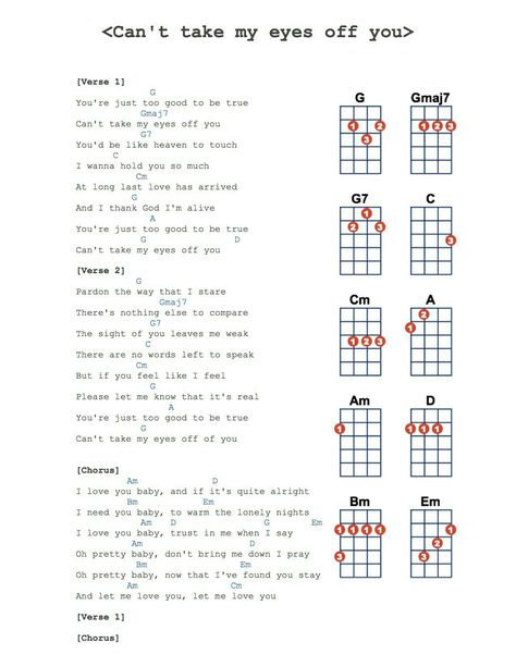 Can't take my eyes off of you Cant Take My Eyes Off Of You Ukulele, Can't Take My Eyes Off Of You, Cant Take My Eyes Off Of You, Can't Take My Eyes Off You, Can’t Take My Eyes Off You, Akordy Na Ukulele, Songs Ukulele, Ukulele Fingerpicking Songs, Ukulele Tabs Songs