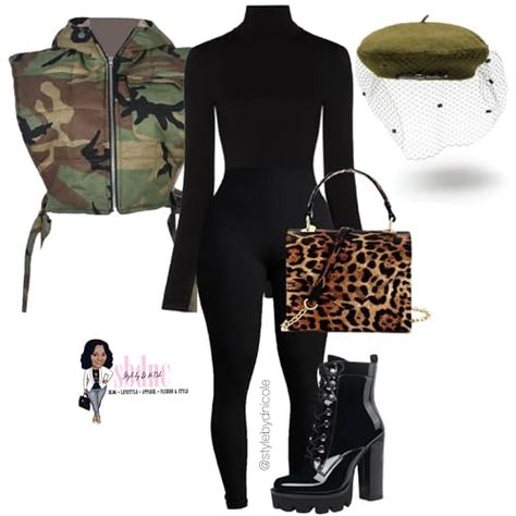 The Style by D. Ni'Cole™ Way's Amazon Page New Years Eve Outfits Black Women Casual, Going To Basketball Game Outfit, Boxing Night Outfit For Women, How To Dress A Bodysuit, Camo Overalls Outfit Black Women, Sequin And Leather Outfit, Beverly Hills Outfit Ideas, How To Style A Catsuit, Outfit Ideas With Body Suit