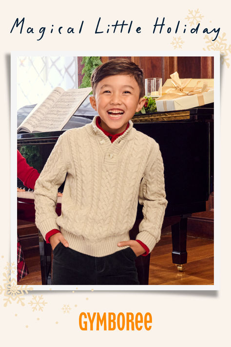 From greeting-card memories to gifts from bow to toe, shop Gymboree's holiday collection for boys in sizes 12M -12. Christmas Toddler Outfits Boy, Toddler Holiday Outfits, Kids Holiday Outfits Boys, Little Boy Christmas Outfits, Toddler Boy Holiday Outfit, Baby Boy Holiday Outfit, Christmas Card Outfits, Toddler Boy Christmas Sweater, Plaid Christmas Dress Toddler