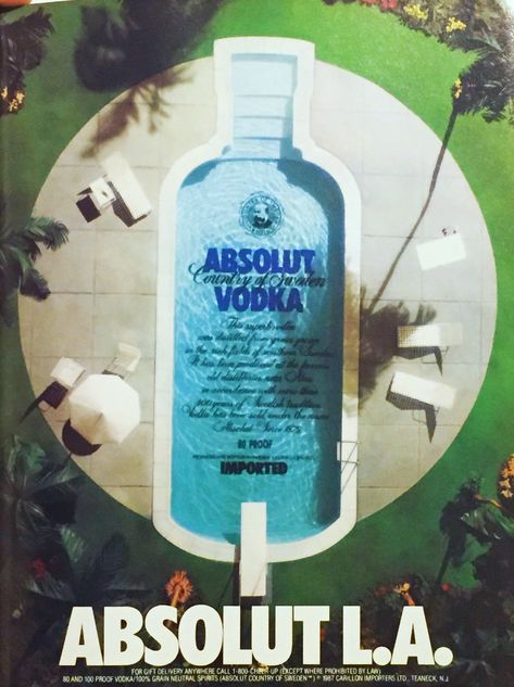 Absolut Vodka L.A. Style 1989 | LA ad 1989 | SlantedEnchanted | Flickr Liquor Ads, Clever Marketing, Cool Ads, 광고 디자인, Publicidad Creativa, Absolut Vodka, Great Ads, Guerilla Marketing, Best Ads