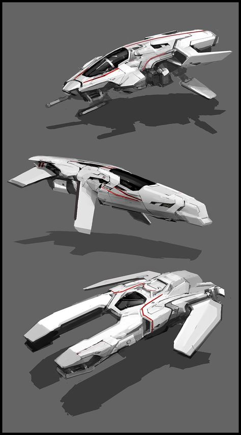 Vehicle design - sam brown Sci Fi Vehicles, Futuristic Vehicles, Space Fighter, Space Ships Concept, F12 Berlinetta, Sci Fi Spaceships, Space Ship Concept Art, Starship Concept, Space Engineers