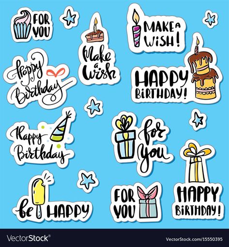 Birthday Wishes Stickers Printable, Birthday Stickers Printable Tags, Happy Birthday Cute Sticker, Cute Stickers Birthday, Happy Birthday Wishes Stickers, Birthday Cutouts, Birthday Stickers Scrapbook, Happy Birthday Stickers Printable, Happy Birthday Stickers Free Printable