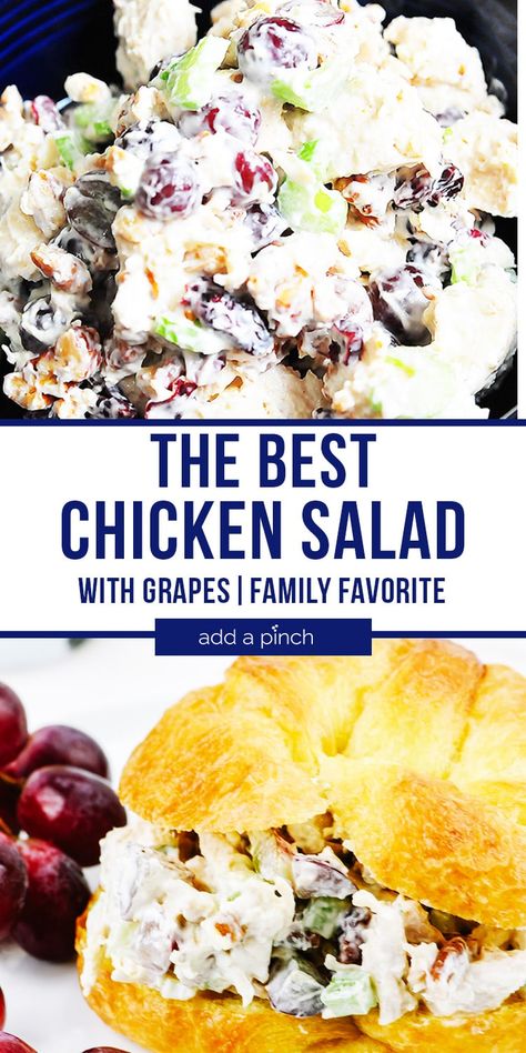 The Best Chicken Salad, Grape Salad Recipe, Homemade Chicken Salads, Best Chicken Salad Recipe, Salad With Grapes, Best Chicken Salad, Chicken Salad Sandwich Recipe, Chicken Salad With Grapes, Chicken Salad Recipe Easy