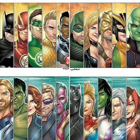 Pick your avengers and justice league team :D #avengers #justiceleague  #dc #marvel #geek #tfc69 Avengers Vs Justice League, Avengers Artwork, Justice League Team, Marvel And Disney, Superhero Pictures, Dc Comics Vs Marvel, Superhero Facts, Avenger Artwork, Disney Crossover