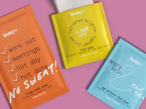 Busy Co.: The World's First Zero-Waste Wipes on Packaging of the World - Creative Package Design Gallery Wet Wipes Packaging Design, Wipes Packaging Design, Sheet Mask Photography, Wipe Packaging, Wet Wipes Design, Natural Odor Absorber, Sachet Design, Tea Package Design, Wipes Packaging