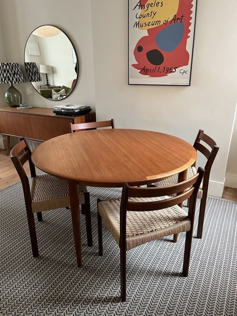 Nils Jonsson Round Extendable Dining Table Mid Century Teak | eBay Mid Century Dining Round Table, Midcentury Round Dining Table, Round Teak Dining Table, Round Table Extendable, Teak Table Dining, Round Dining Table Styling, Mid Century Round Table, Dining Room Mid Century Modern, Mid Century Round Dining Table