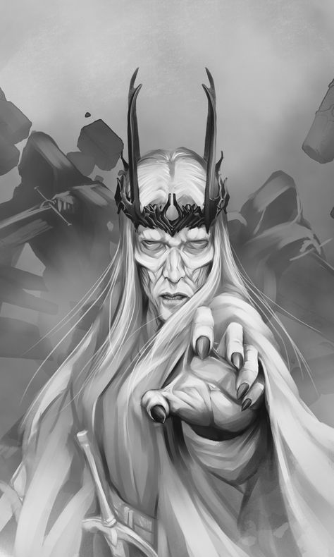 Witch King Of Angmar Art, Ring Wraiths, Iron Crown, Lotr Tattoo, Witch King, Witch King Of Angmar, Hobbit Art, Middle Earth Art, Image Reference