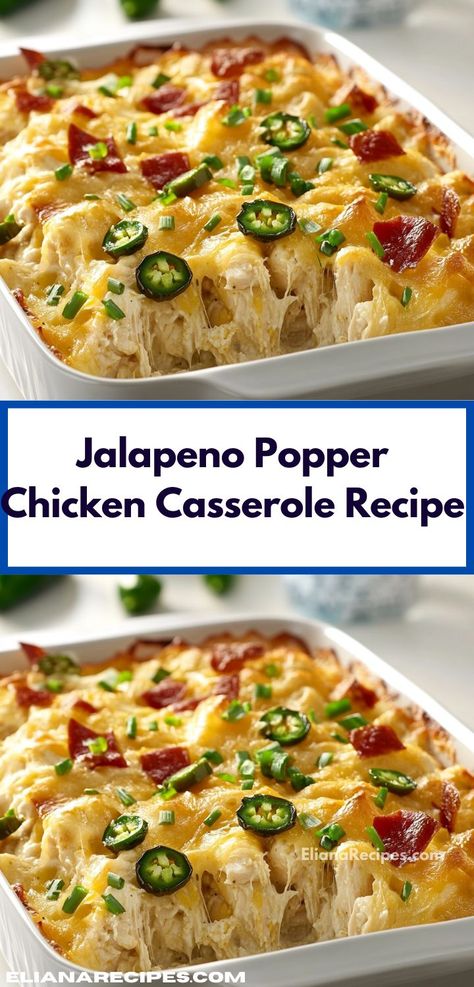 Searching for an effortless weeknight meal? This Jalapeno Popper Chicken Casserole is your answer. With minimal prep and maximum flavor, it's a go-to for busy families wanting delicious dinner ideas that everyone will enjoy." Jalapeño Chicken Casserole, Chicken Popper Casserole, Chicken Jalapeno Popper Casserole, Thermos Lunch Ideas, Jalapeño Popper Chicken Casserole, Jalapeno Popper Casserole, Jalapeno Popper Chicken Casserole, Popper Chicken Casserole, Popper Casserole