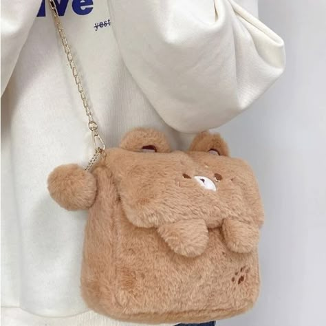 Bear Purse Shoulder | Kawaii Fluffy Purse | Bears Shoulder Bag | Fluffy Bear Purse - Cute - Aliexpress Fluffy Bags, Fluffy Bag, Fur Handbags, Pom Pom Keychain, Plush Backpack, Girly Bags, Novelty Bags, Brown Shoulder Bag, Pretty Bags