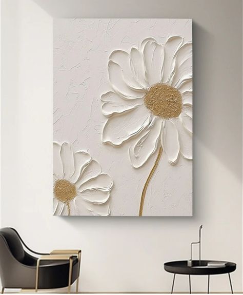 3d Wall Painting, Diy Canvas Wall Art, Texture Paint, Textured Canvas Art, Plaster Art, Flower Artwork, Painted Flowers, Textured Artwork, Art Painting Acrylic