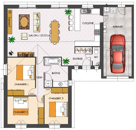 L Shaped House Plans, New House Construction, Country Decor Diy, Single Storey House Plans, L Shaped House, House Plans With Photos, House Plans 3 Bedroom, English Country Decor, Country Cottage Decor