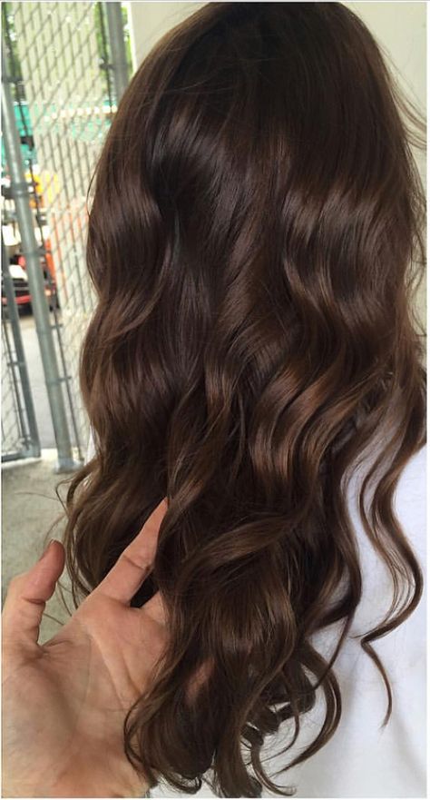 Brown Hair With Reddish Tint, Brunette Hair For Green Eyes, Kim K Brown Hair, Warm Dark Hair, Warm Chocolate Brown Hair Rich Brunette Dark Caramel Highlights, Chocolate Glaze Hair, Long Chocolate Brown Hair, Rich Brown Balayage, Solid Brown Hair