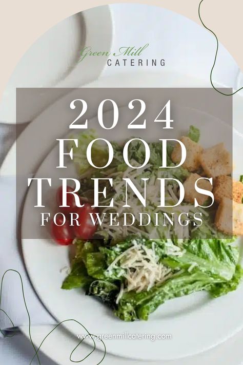 Are you planning your wedding menu for 2024? Check out the latest food trends on our blog for some delicious ideas! Find out how to impress your guests with Green Mill Catering's unique and tasty dishes. Wedding Food Ideas Dinner Catering, Wedding Dinner Menu Ideas, Wedding Menu Ideas Food, Creative Wedding Food, Catering Menu Ideas, Latest Food Trends, Luncheon Menu, Wedding Menu Ideas, Wedding Food Menu