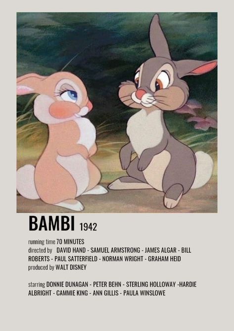 Disney Old Movies, Bambi Movie, Classic Movies List, Old Disney Movies, Disney Movie Scenes, Good Animated Movies, Disney Movie Posters, New Disney Movies, Japanese Animated Movies