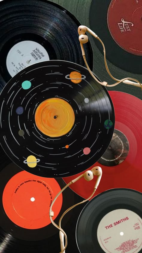 Vinyl Record Png Aesthetic, Record Wallpaper Iphone, Ipad Wallpaper Music, Retro Vinyl Aesthetic, Vibing To Music Aesthetic, Record Background, Vinyl Records Crafts, Vintage Music Aesthetic, Records Crafts