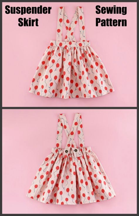 Suspender Skirt sewing pattern - Sew Modern Kids Suspender Dress Pattern, Toddler Skirt Pattern Free, Baby Pinafore Dress Pattern Free, Child Dress Pattern, Suspender Skirt Pattern, Girls Skirt Pattern, Sewing Skirts Patterns, Suspender Skirt Toddler, Girls Sewing Patterns Free