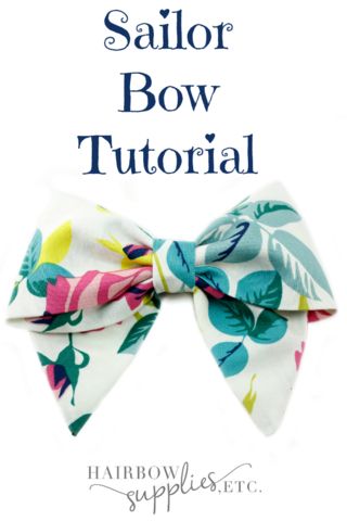 Hair Bow Tutorial, Sailor Bow, Fabric Hair Bows, Art Of Manliness, Diy Bows, Bow Ideas, Bows Diy, Bow Tutorial, Beginner Sewing Projects Easy