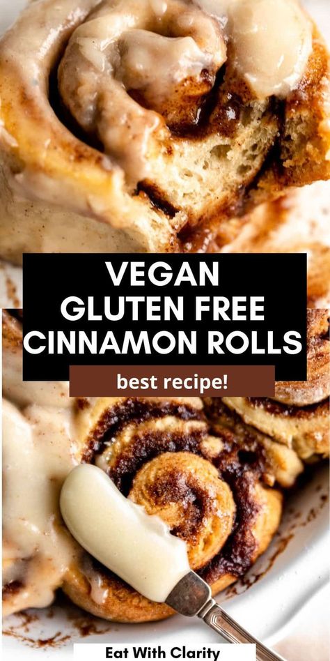 These vegan gluten free cinnamon rolls are easy to make, perfect for christmas morning and great for breakfast or dessert. These cinnamon rolls are a total crowd pleaser. Gluten Free Cinnamon Rolls Recipe, Dairy Free Cinnamon Rolls, No Yeast Cinnamon Rolls, Gluten Free Cinnamon, Gluten Free Cinnamon Rolls, Vegan Cinnamon Rolls, Cinnamon Rolls Easy, Cinnamon Rolls Homemade, Cinnamon Rolls Recipe