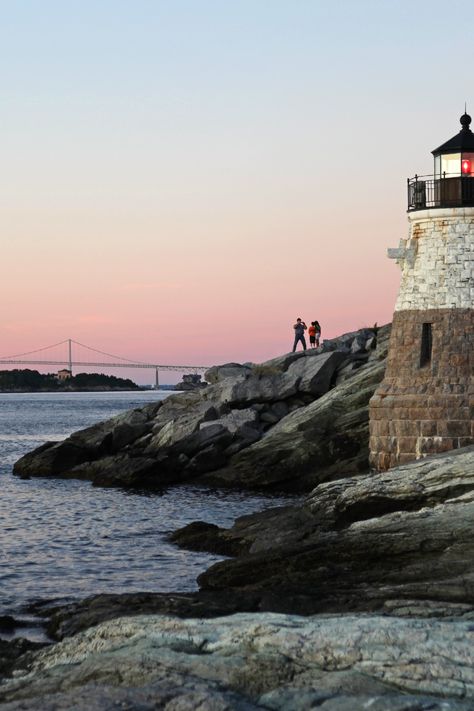 Rhode Island House Aesthetic, Watch Hill Rhode Island Aesthetic, Elizabeth Core, Rhode Island Hotels, Newport Bridge Rhode Island, Rhode Island Sunset, Island To Visit, University Of Rhode Island, Castle Hill Lighthouse