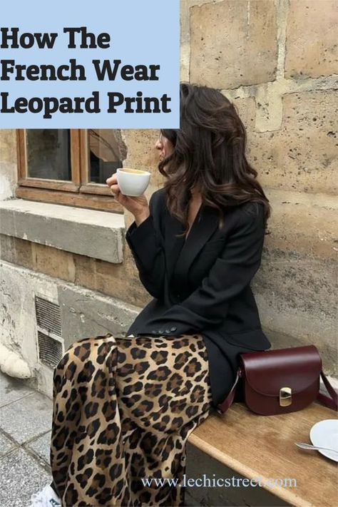 How The French Wear Leopard Print. Leopard print outfits have always been popular with parisian women and parisian style. See how the French style this trend and trend style. Find inspo for leopard print and leopard prints style. Plenty of trending outfits and leopard prints to wear all year round. Lots of trend style with leopard and leopard print. #leopard #leopardprint #frenchstyle #trends #trendstyle Leopard 2024 Trend, Leopard On Leopard Outfit, Leopard Print Street Style, Leopard Print Trend 2024, Leopard Palazzo Pants Outfit, Leopard Outfit Ideas Classy, Animal Print Skirt Outfit Summer, Leopard Pants Outfit Summer, Leopard Print Trousers