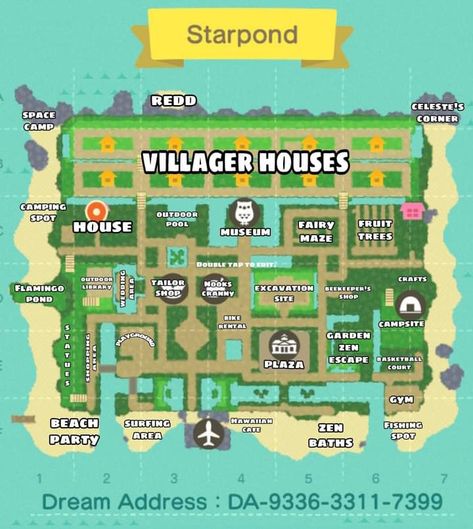 Animal Crossing Island Blueprint, Animal Crossing Town Layout Ideas, Acnh Island House Layout, Animal Crossing Houses Layout Ideas, Acnh Island Design Layout, Acnh House Layout Map, Animal Crossing Building Dimensions, Animal Crossing New Horizon Map Layout Ideas, Beginning Animal Crossing Ideas