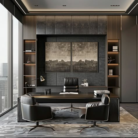 Manager Office Interior Design, Manager Office Interior, Executive Office Design Interior, Office Interior Design Luxury, Modern Office Interior Design, Executive Office Decor, Modern Office Table, Executive Office Design, Modern Office Interior