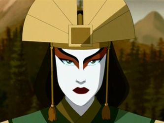 Avatar Kyoshi. Makeup and headpiece. Avatar Photo, Kyoshi Warrior, Avatar Kyoshi, Earth Kingdom, Avatar The Legend Of Korra, Avatar Images, Avatar Funny, Avatar Series, Last Airbender Art