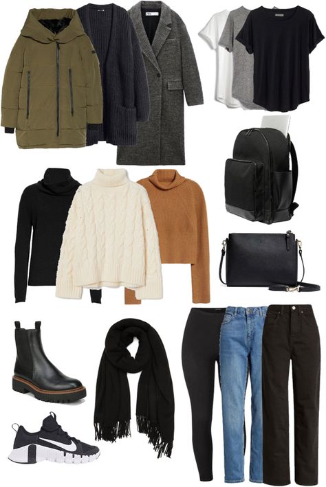 Outfits Invierno Juvenil Frio Casual, Tourist Winter Outfit, Casual Christmas Lunch Outfit, Scandinavian Autumn Fashion, Europe Winter Travel Outfits, Outfits Invierno Frio, Cold Weather Travel Outfit, Winter Capsule Wardrobe Travel, Winter Travel Wardrobe