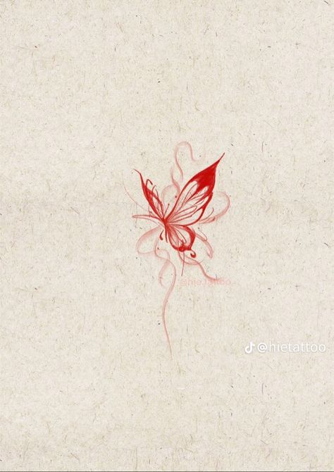 Red Butterfly Tattoo, Butterfly Tattoos On Arm, Watercolor Tattoo Ideas, Small Girly Tattoos, Small Pretty Tattoos, Petite Tattoos, Tattoos For Black Skin, Cute Little Tattoos, Red Tattoos