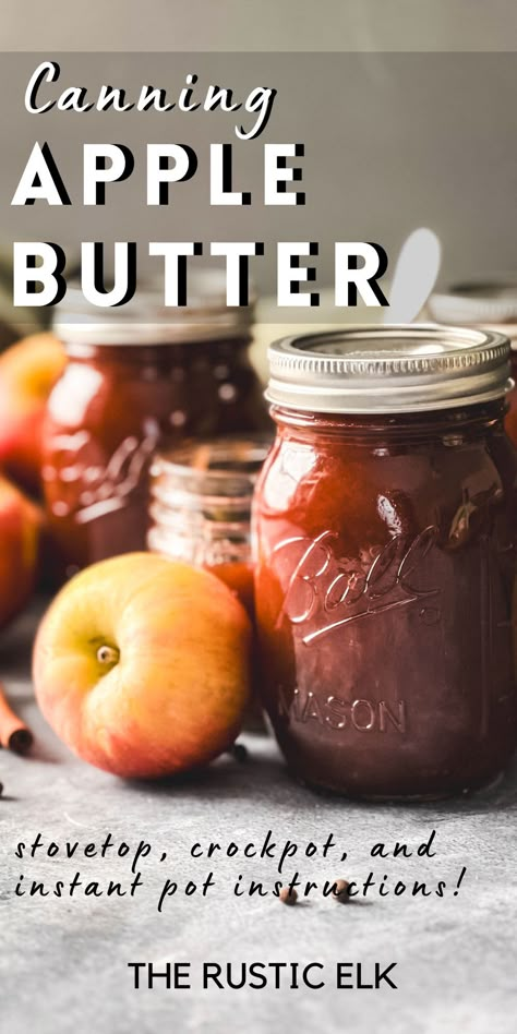 Stove Top Apple Butter, Apple Butter For Canning, Canning Apple Butter, Homemade Apple Butter Recipe, Apple Butter Recipes, Canning Guide, Canned Applesauce, Canning Apples, Apple Butter Crock Pot