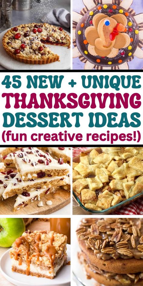 Creative Thanksgiving dessert ideas for a crowd, including festive cakes, fancy cheesecake, cheap cupcakes, non traditional cookies, and fun dessert platter ideas for your holiday potluck. Fun Desserts For Thanksgiving, Cute Thanksgiving Desserts Easy, Thanksgivng Dessert, Potluck Ideas Dessert, Dessert Potluck Ideas, Dessert Tray Ideas, Potluck Ideas Cold, Thanksgiving Appetizers For Kids, Fancy Thanksgiving Desserts