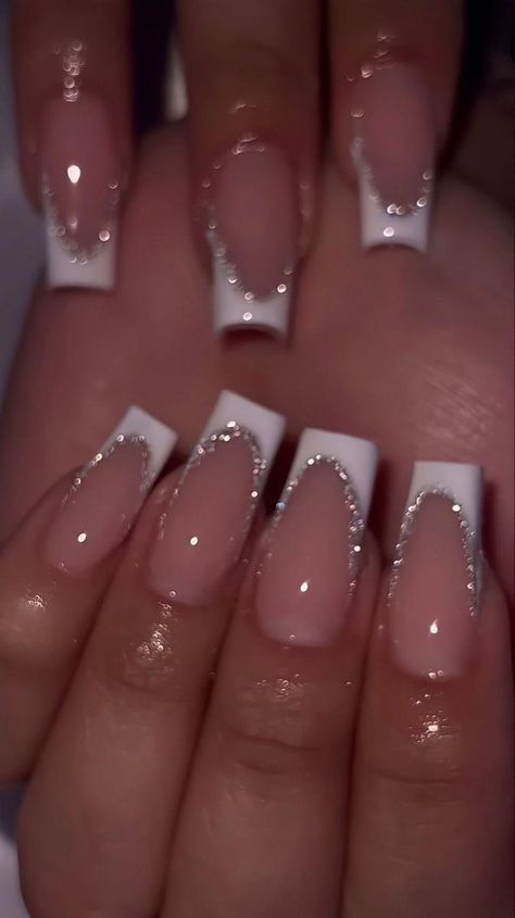 Bijoux Piercing Septum, Birthday Nail Designs, Hoco Nails, Graduation Nails, Square Nail Designs, Green Nail Designs, French Tip Acrylic Nails, Girly Acrylic Nails, Halloween Nail Designs