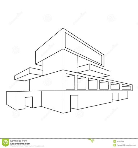 Illustration about 2D perspective drawing of a house. Illustration of engineer, housing, black - 49740594 2d Perspective Drawing, One Perspective Drawing, Drawing Of A House, 2 Point Perspective Drawing, Cubes Architecture, Classic Bedroom Design, Rabbit Wallpaper, Life Sketch, Architecture Drawing Plan