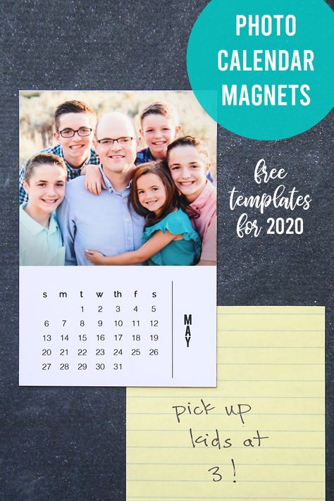 DIY Photo calendar magnets {free 2020 templates} - It's Always Autumn Mini Calendars Diy, Calendar Magnets Diy, Diy Photo Calendar, Photo Magnets Diy, Inexpensive Diy Christmas Gifts, Diy Desk Calendar, Calendar Magnets, Calendar Photo, Photo Crafts