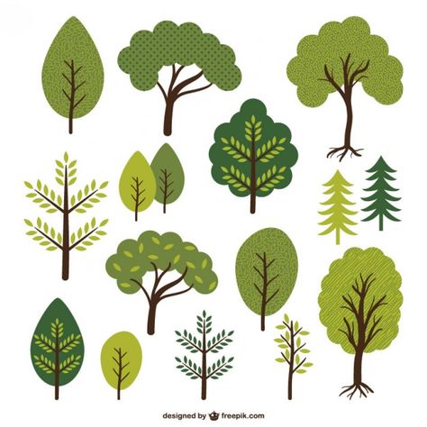 Trees and leafs collection Premium Vecto... | Premium Vector #Freepik #vector #tree #nature #branch #botanical Graphic Burger, Vector Trees, Tree Clipart, Woodland Scene, Tree Illustration, Create Collage, Digital Clip Art, Graphic Illustration, Creative Market