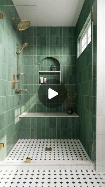 Edward Martin on Instagram: "3 Ways to Wow: Green Edition 💚  If you could choose one of these combos for you bathroom, which one would it be?

#bathroom #tile #color #green #interiordesign #greenbathroom #bathroominspiration #bathroomdecor #bathroomremodel #bathroomrenovation #bathroomgoals #bathroomideas #inspo #design #aesthetic #greenbeauty #remodeling #remodel" Jade Green Bathroom, Green Bathroom Tiles, Green Bathroom Tile, Green Tile Bathroom, Green Interior Design, Matte Ceramic, Small Bathroom Ideas Modern, Bathroom Goals, Green Bathroom