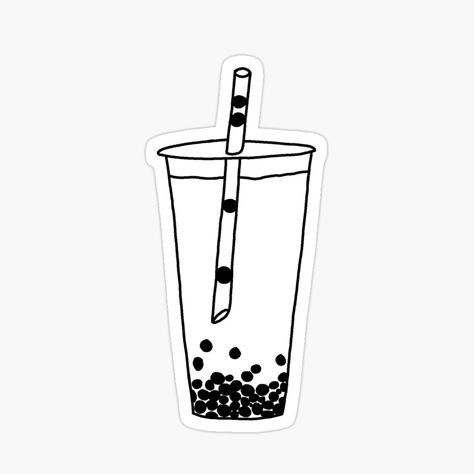 Boba Tea Black & White by Lindas Lineas | Redbubble Boba Drawing Simple, Boba Tea Tattoo, Tea Tattoo, Simple Line Drawing, Tattoo Time, Simple Line Drawings, Outline Drawing, English Writing Skills, Time Tattoos